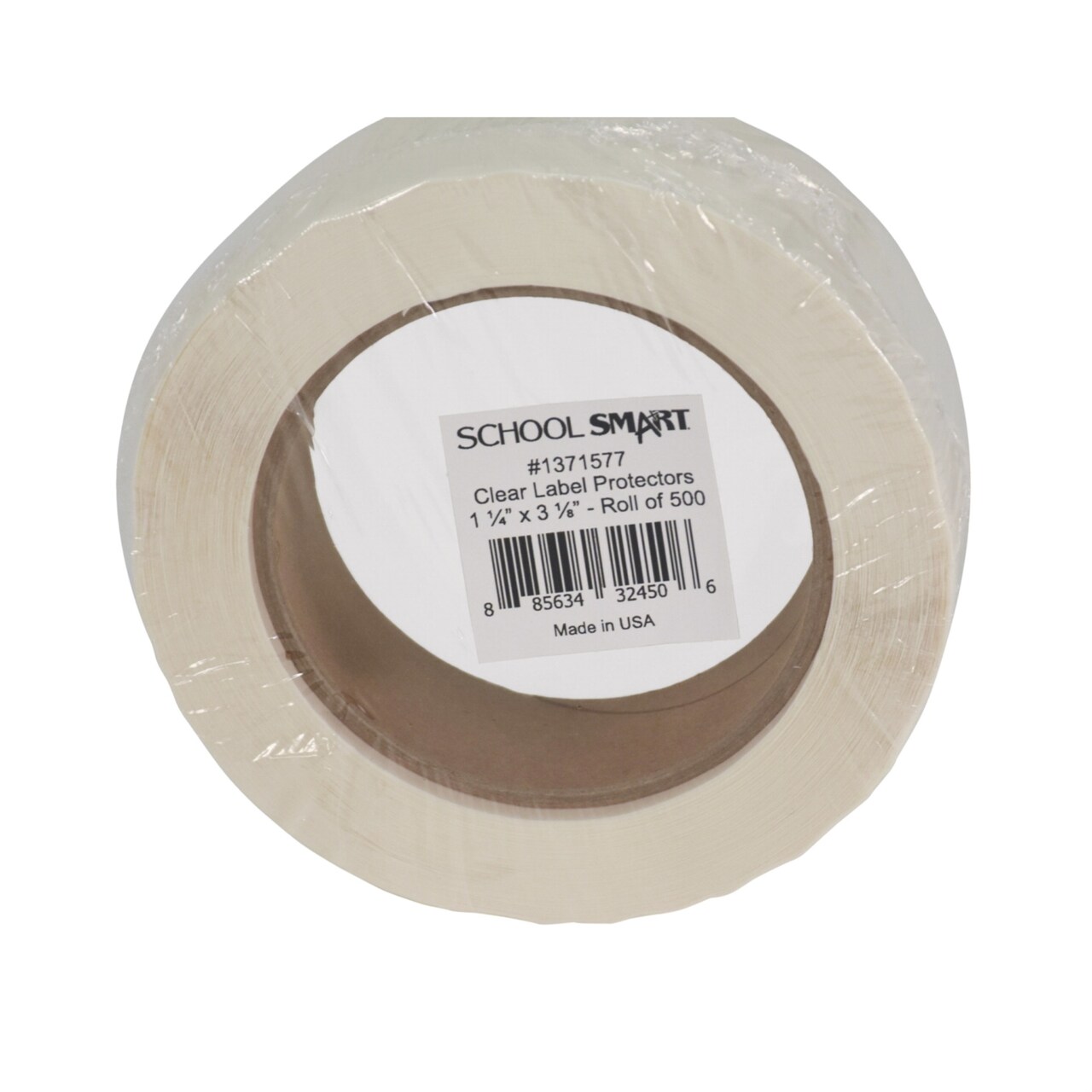 School Smart Vinyl Label Protectors, Round Corner Rectangle, 1-1/4 x 3-1/8 Inches, Clear, Pack of 500